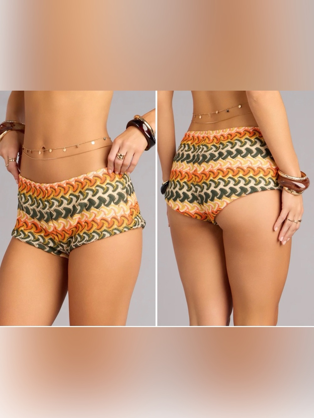 WINDSOR Sunlit Mood Crochet Swim Shorts - Size Medium